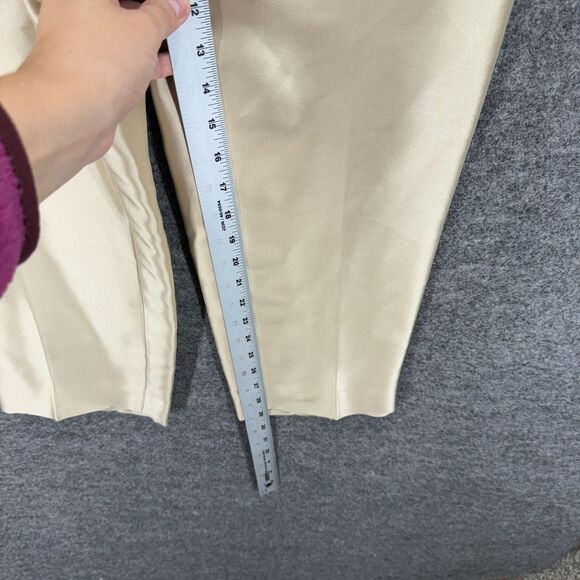 Ann Taylor Dress Pants Women 6 Beige Pleated High Rise Silk Lined Zipper Casual - Picture 5 of 7